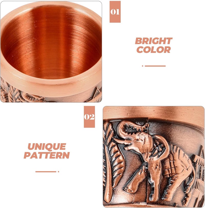 Vintage Copper Alloy Shot Glass Small Retro Household Wine Goblet Decorative Liqueur Cup for Dinner Party and Bar Use - Image 3