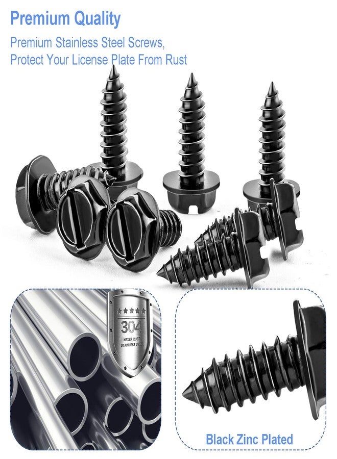Valardoh 8 Premium Stainless Steel License Plate Bolts, Rustproof and Anti-Rattling License Plate Screws (Black) (Black-8Pcs) - Image 3