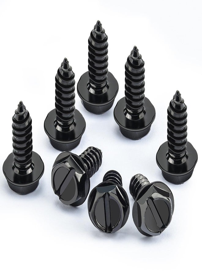 Valardoh 8 Premium Stainless Steel License Plate Bolts, Rustproof and Anti-Rattling License Plate Screws (Black) (Black-8Pcs) - Image 1