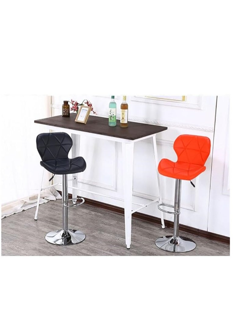 Generic Height Swivel Bar Stool, Bar Chairs with Back, Modern Kitchen Counter Height Barstools, Armless Kitchen Island Stool, for Home Bar Restaurant Kitchen (Orange)  - Image 2