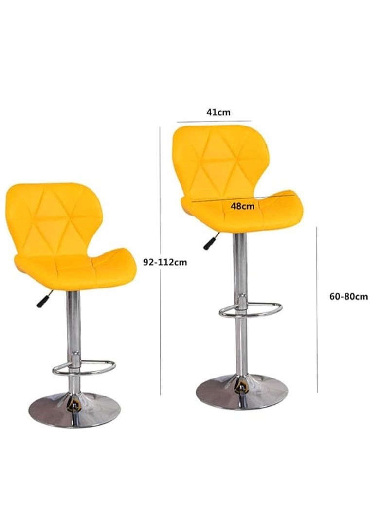 Generic Height Swivel Bar Stool, Bar Chairs with Back, Modern Kitchen Counter Height Barstools, Armless Kitchen Island Stool, for Home Bar Restaurant Kitchen (Orange)  - Image 4