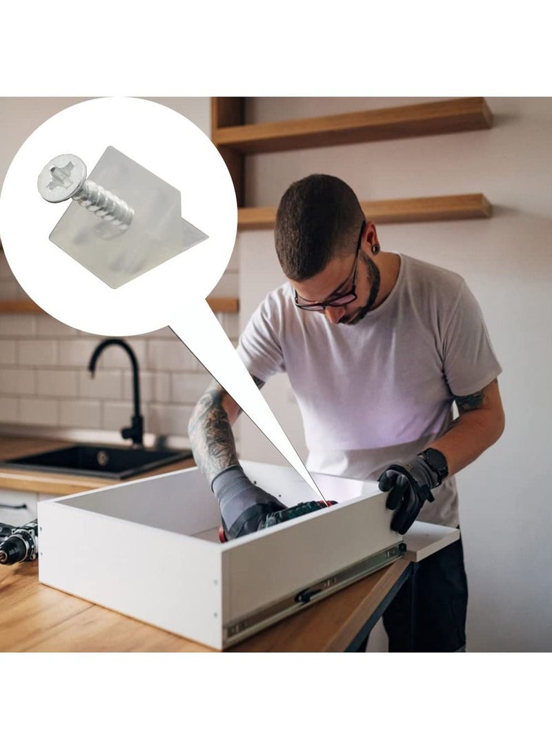 SYOSI SYOSI 500 Packs Drawer Wedges Bracket, Pallet Drawer Bottom Support Brackets Drawer Wedges Sagging Drawer Bottom Support Brackets for Home Repair 45 Degree Angle Code  - Image 5