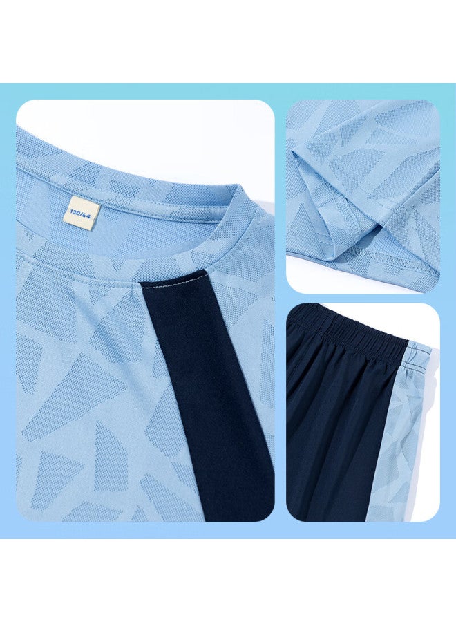 Pepco Children's Summer Outfit Set, 2025 New Style, For Older Kids, Quick-drying Breathable Thin Short-sleeve, Boys And Girls Sports Two-piece Set For Summer