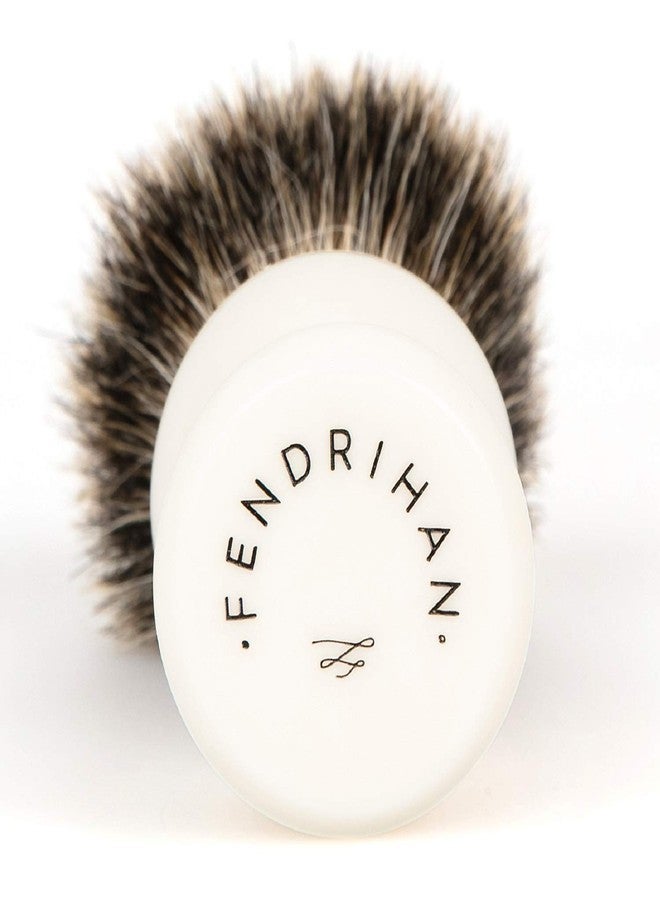 Fendrihan Classic Pure Grey Badger Shaving Brush with Resin Handle for Personal and Professional Shaving (Ivory) - Image 2