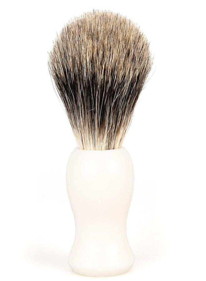 Fendrihan Classic Pure Grey Badger Shaving Brush with Resin Handle for Personal and Professional Shaving (Ivory) - Image 1