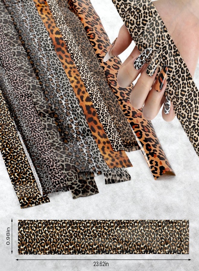 heemeei Nail Foil Transfer Sheets, 20 Rolls Nail Foils Transfer Nail Art(10 Roll Black White Floral Lace Nail Foil & 10 Roll Leopard Print Nails Foils Transfer), Transfer Foil for Acrylic Nails - Image 5