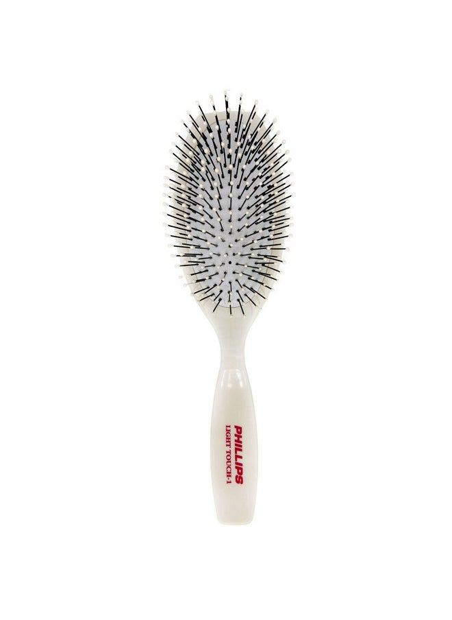 Phillips Brush Phillips Brush Co Light Touch 1 Oval Cushioned Brush with Ball Tipped Nylon Bristles, Contoured Handle  - Image 1