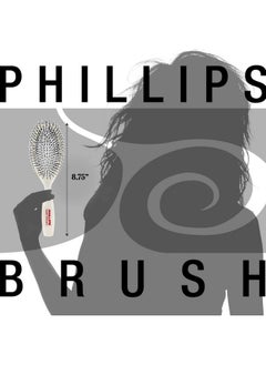 Phillips Brush Phillips Brush Co Light Touch 1 Oval Cushioned Brush with Ball Tipped Nylon Bristles, Contoured Handle  - Image 5