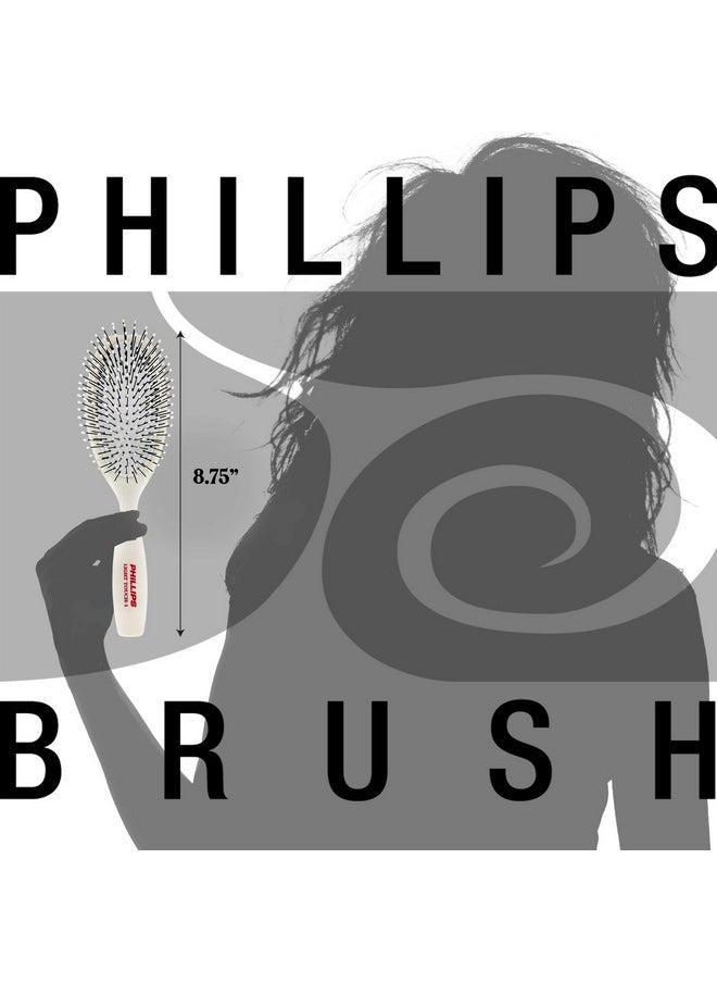 Phillips Brush Phillips Brush Co Light Touch 1 Oval Cushioned Brush with Ball Tipped Nylon Bristles, Contoured Handle  - Image 5