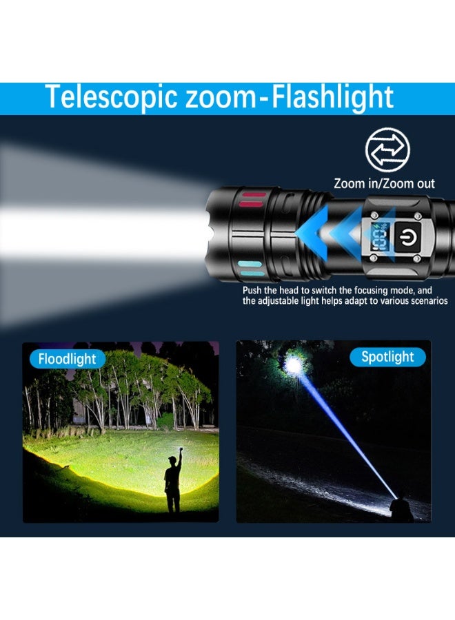 orch Rechargeable 50000 Lumens, 1500M Long Throw Flashlight, LCD Display Tactical Flashlight, XHM90.2 Super Bright LED Handheld Torch with Power Bank Function, IPX67 Waterproof for Camping Hunting Emergency - Image 3
