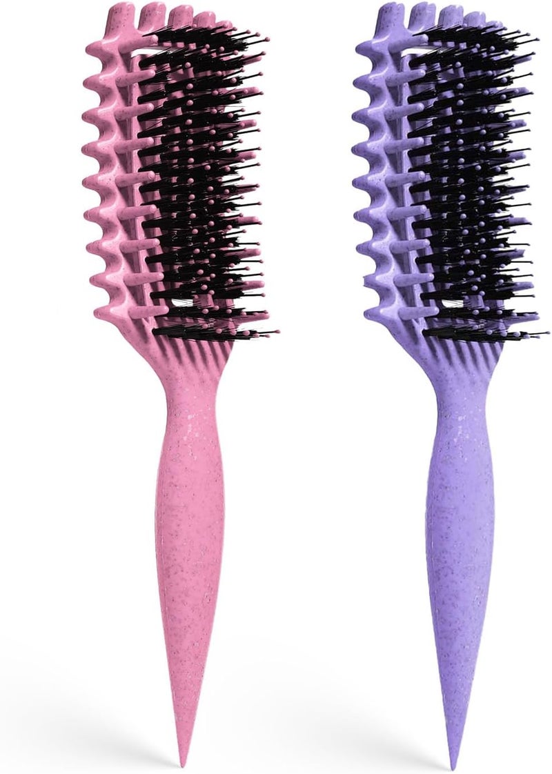 MMBVSZ Curly Hair Brush Candybrush Curl Defining Brush for Detangling Shaping and Defining Curls for Women, Men, Wet & Dry Hair (Purple Pink) - Image 1