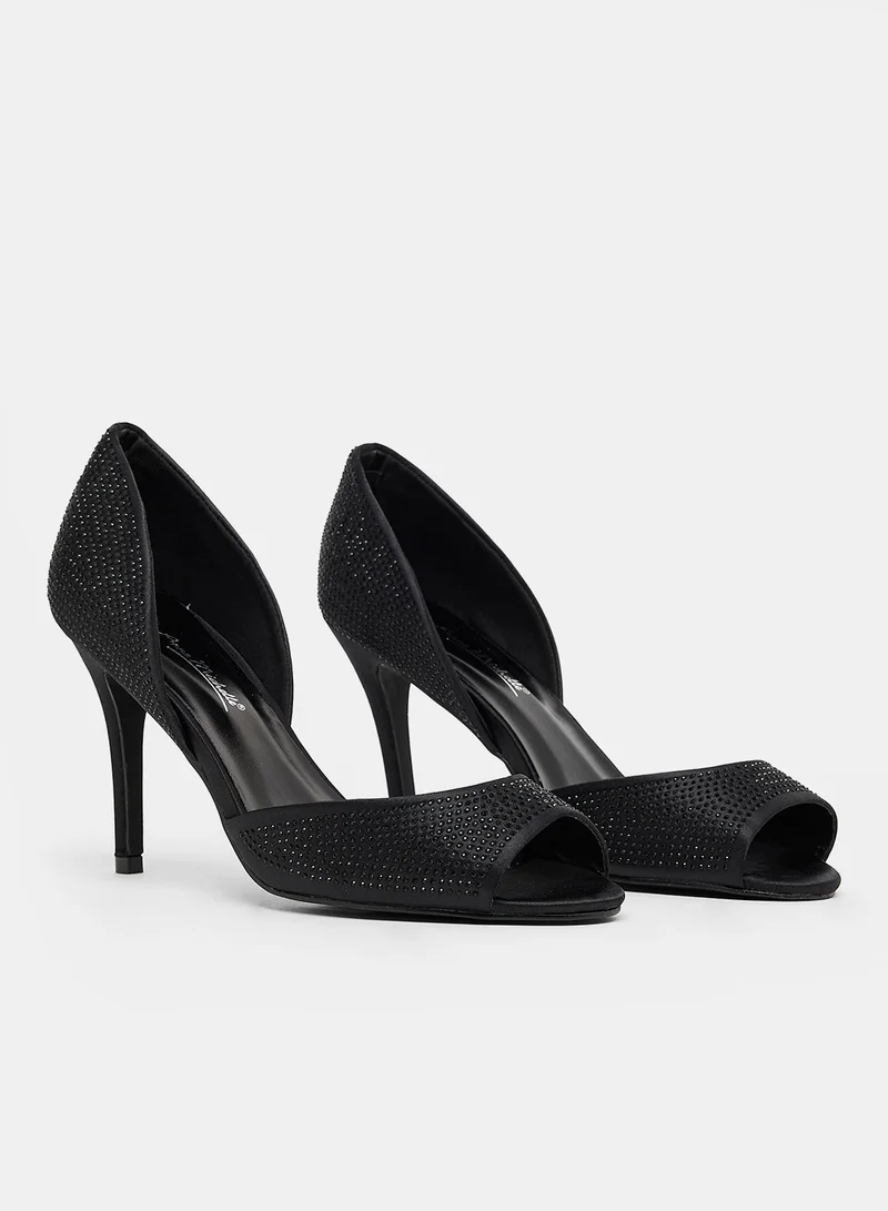 آن ميشيل Embellished Peep Toe Heels
