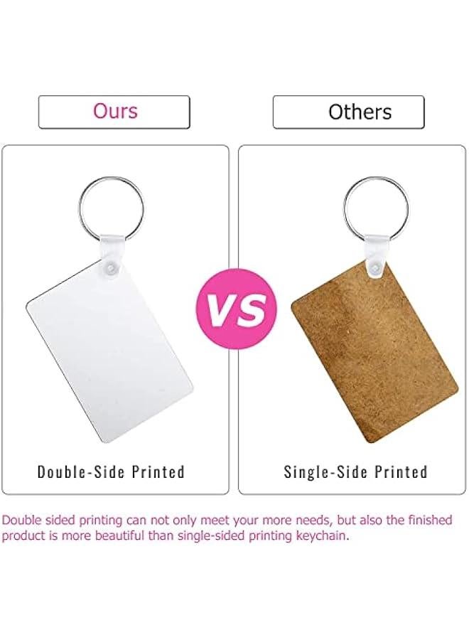 فايلكس مجموعة سلاسل مفاتيح فارغة لقل الحرارة  تحتوي على 120 قطعة، مصوعة م 30 شراة جلد صاعي، 30 لوحة فارغة م الألوميوم، و30 حلقة مفاتيح و30 حلقة وصل مستطيلة - Image 5