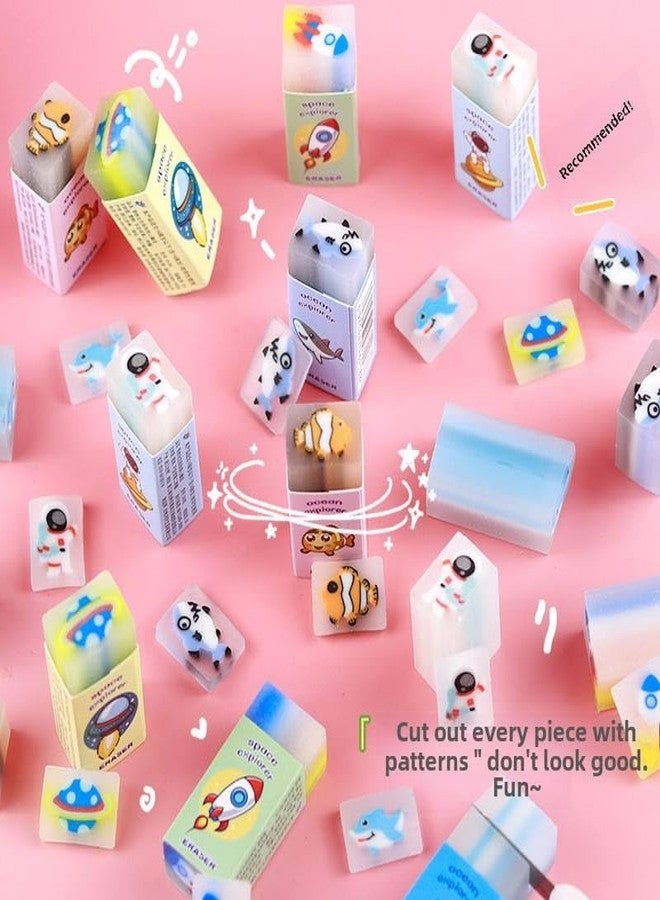 APCATIO Pastel Explorer Series Erasers – Ocean & Space Cartoon Design | Pack of 10 - Image 4