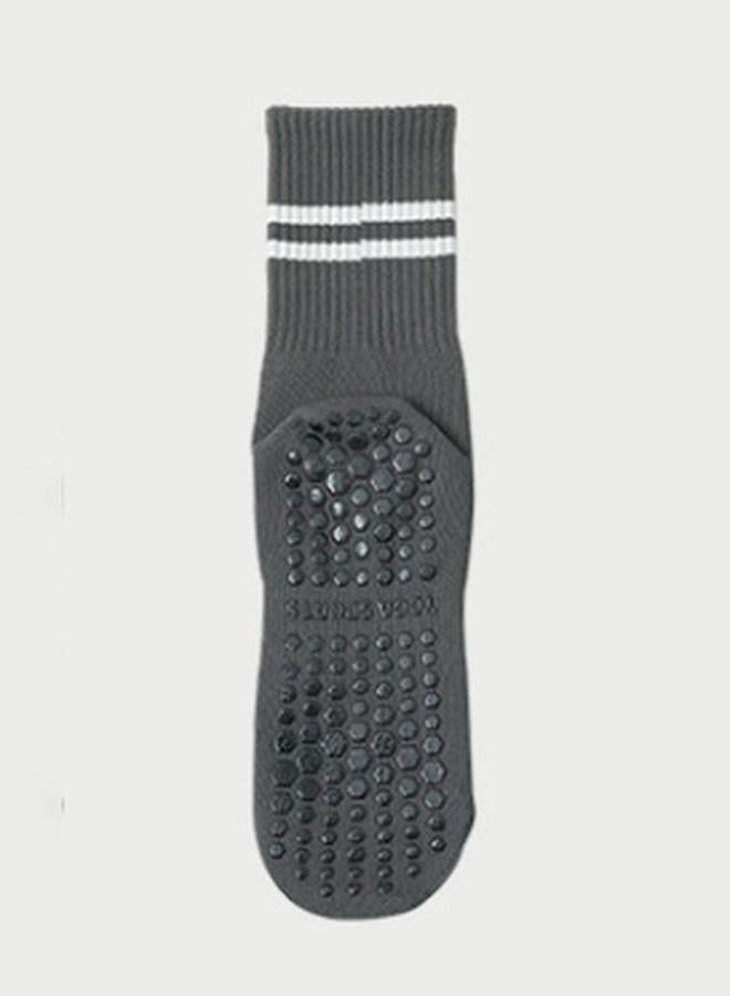 Styli Double Stripe Silicon Pad Base Crew Yoga Socks  - Image 3
