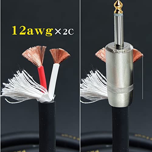 Arklove Speak on 2Pcs Professional Speakon to 1/4 Inch ts Speaker Cable for pa Jack Pair 12awg Gauge Male Audio Port Plug Amplifier Connection dj amp Heavy Duty bocina Cord Wire ft with Twist Lock(6 feet)ft - Image 3
