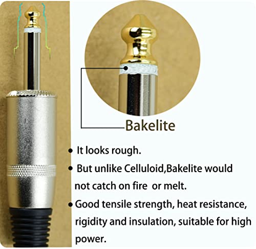 Arklove Speak on 2Pcs Professional Speakon to 1/4 Inch ts Speaker Cable for pa Jack Pair 12awg Gauge Male Audio Port Plug Amplifier Connection dj amp Heavy Duty bocina Cord Wire ft with Twist Lock(6 feet)ft - Image 2