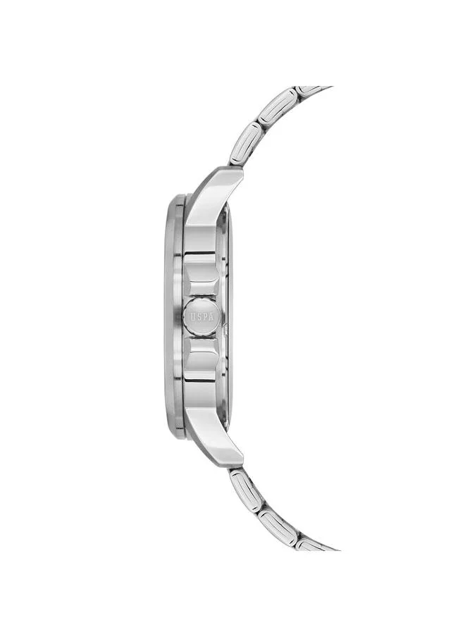 يو اس بولو اسن Crossing 44mm Multifunction Men's Watch with Green Dial & Stainless Steel Bracelet