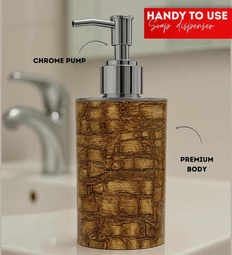 Emoh Roced Refillable Liquid Soap Dispenser – Unbreakable Plastic Pump Bottle for Handwash, Sanitizer, Lotion, or Shampoo | Reusable Bathroom & Kitchen Dispenser (250ml) (Wooden Marble, Pack of 1) - Image 3