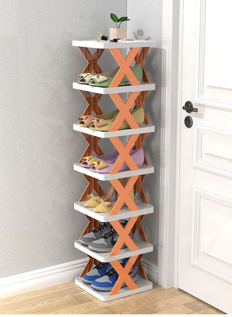 DubaiGallery رف أحذية بسيط متعدد الطبقات منظم تخزين الأحذية موفر للمساحة خزائن أحذية للباب رفوف الحمام منظم خزانة - Image 1