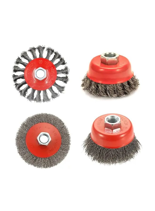 4Pcs 4 1 2 Inch Angle Grinder Wire Cup Twist Press Brush Set Metal Rust Remover - Image 2