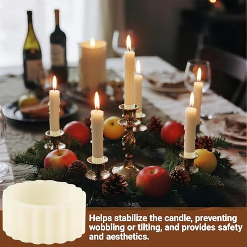 FIMXSD 20 Pcs Rubber Candle Hugger, Candle Grips Inserts for Taper Candles Base Accessories Bougie Upright and in Place for Taper Bougie Cups - Image 2