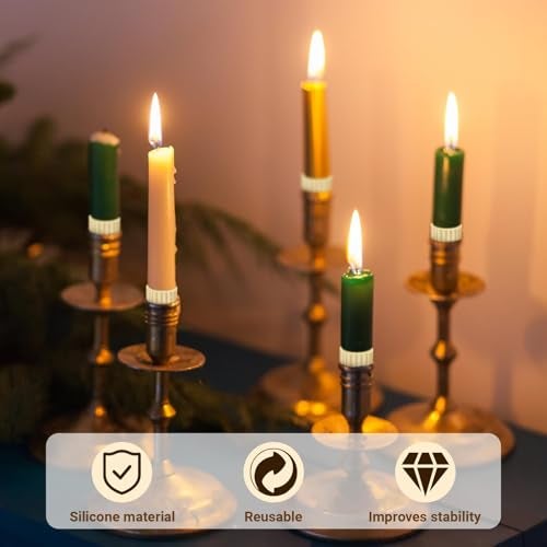 FIMXSD 20 Pcs Rubber Candle Hugger, Candle Grips Inserts for Taper Candles Base Accessories Bougie Upright and in Place for Taper Bougie Cups - Image 3