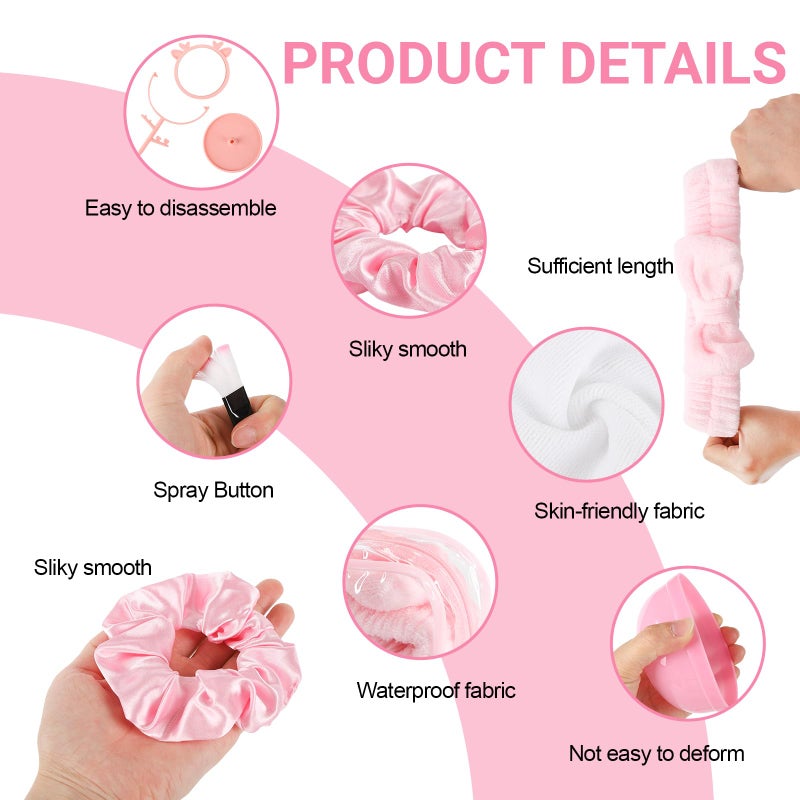 WAYASDCU 120 Pcs Spa Party Favors Supplies Bulk, Include Face Mask Mixing Bowl Set, Air Cushion Comb, Mirror, Headband, Scoop, Hair Bands, Cosmetic Bags, Face Wash Cloths for Spa Sleepover Birthday Party - Image 2