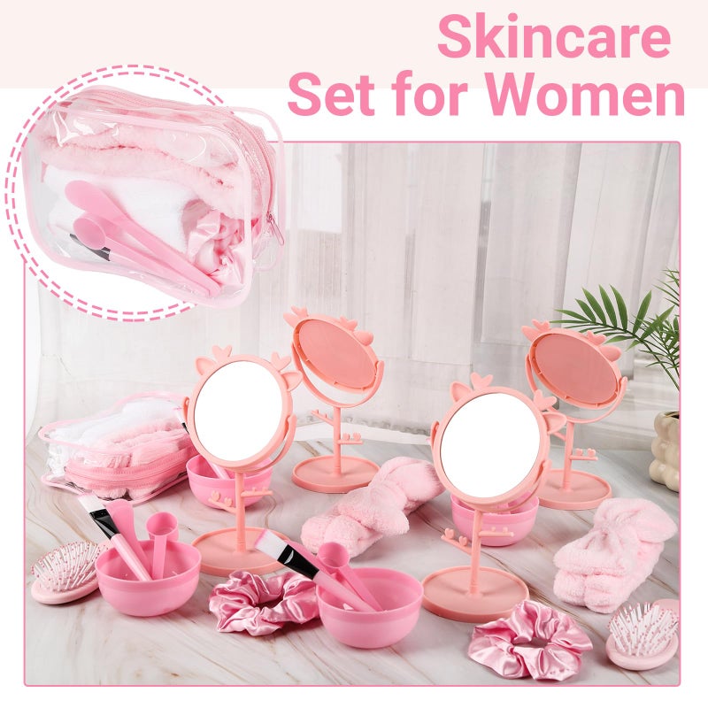 WAYASDCU 120 Pcs Spa Party Favors Supplies Bulk, Include Face Mask Mixing Bowl Set, Air Cushion Comb, Mirror, Headband, Scoop, Hair Bands, Cosmetic Bags, Face Wash Cloths for Spa Sleepover Birthday Party - Image 3