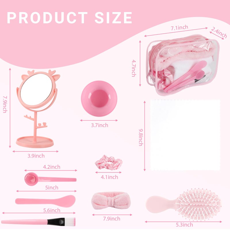 WAYASDCU 120 Pcs Spa Party Favors Supplies Bulk, Include Face Mask Mixing Bowl Set, Air Cushion Comb, Mirror, Headband, Scoop, Hair Bands, Cosmetic Bags, Face Wash Cloths for Spa Sleepover Birthday Party - Image 5
