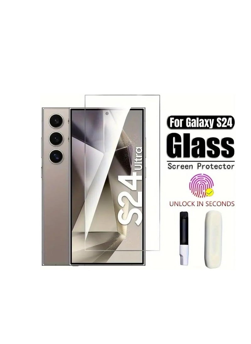 Generic Full Glass Screen Protector For Samsung Galaxy S24 Ultra UV Tempered Glass Full Glue Cover Screen Protector For Samsung Galaxy S24 Ultra Fingerprint Unlock Screen Glass Film  - Image 3