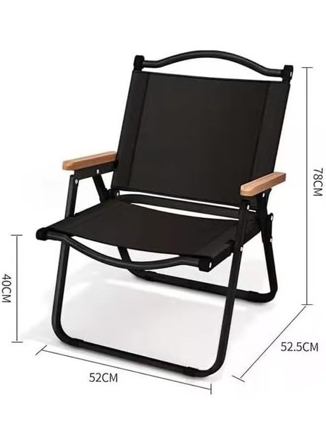 موندا كرسي قابل للطي مكون من قطعتين للتخييم والرحلات باللون الأسود - Image 2