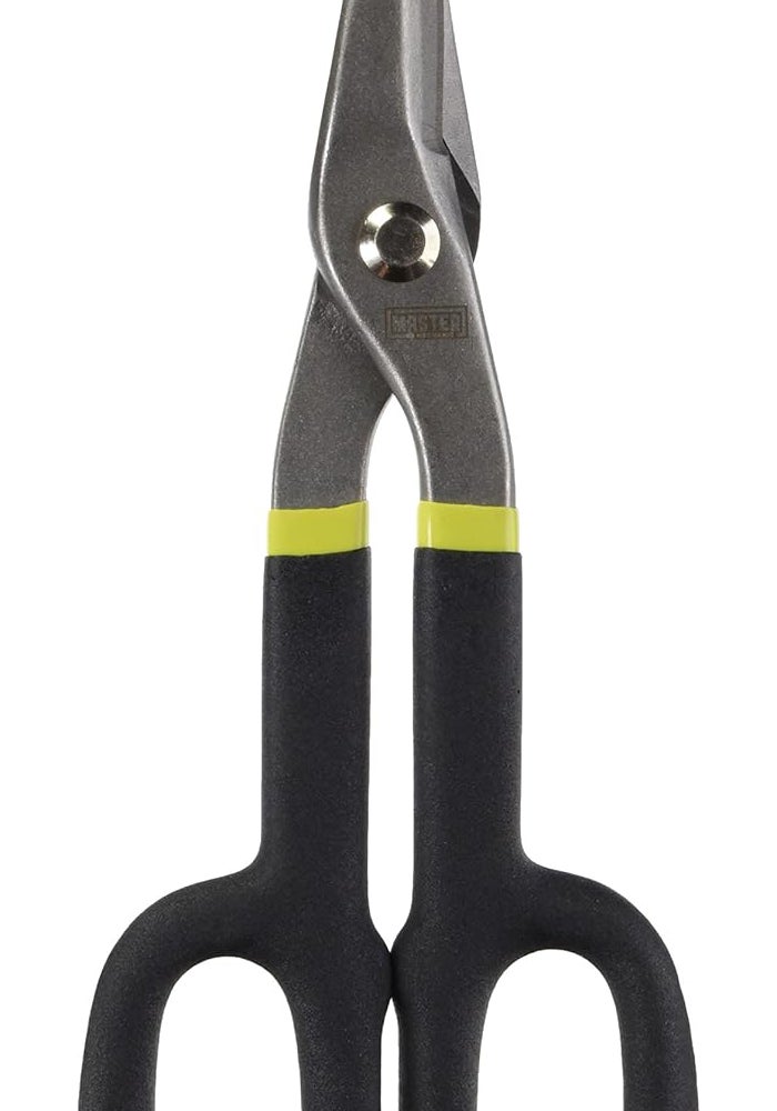 MasterMechanic Master Mechanic 10-Inch Duckbill Tin Snips (25 cm), Heat-Treated Forged Steel Blades, Straight and Moderate Curve Cuts in Light-Gauge Sheet Metal, Double-Dipped Cushion-Grip Handles, Meets ANSI - Image 1
