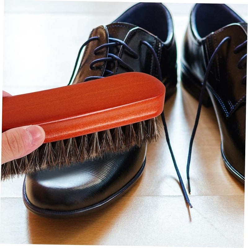 فرشاة تنظيف الأحذية من شعر الحصان، منظف أحذية محمول للرجال والنساء، أسود - Image 4