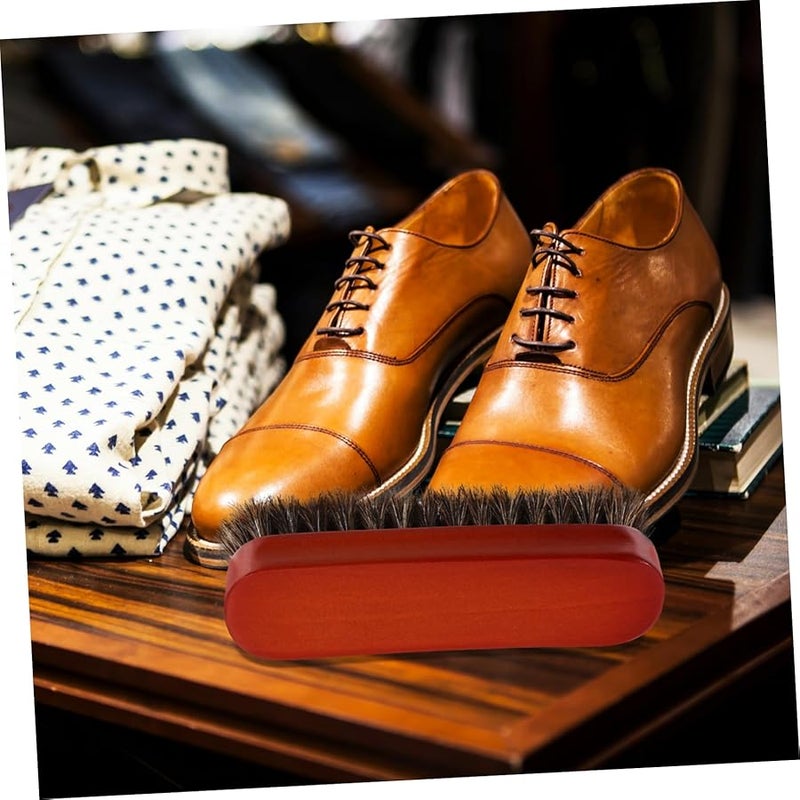 فرشاة تنظيف الأحذية من شعر الحصان، منظف أحذية محمول للرجال والنساء، أسود - Image 3