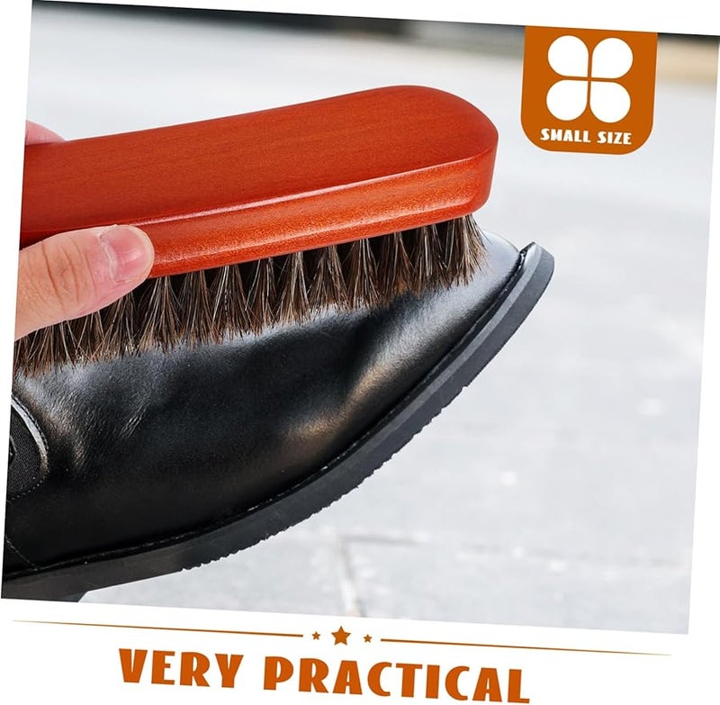 فرشاة تنظيف الأحذية من شعر الحصان، منظف أحذية محمول للرجال والنساء، أسود - Image 5