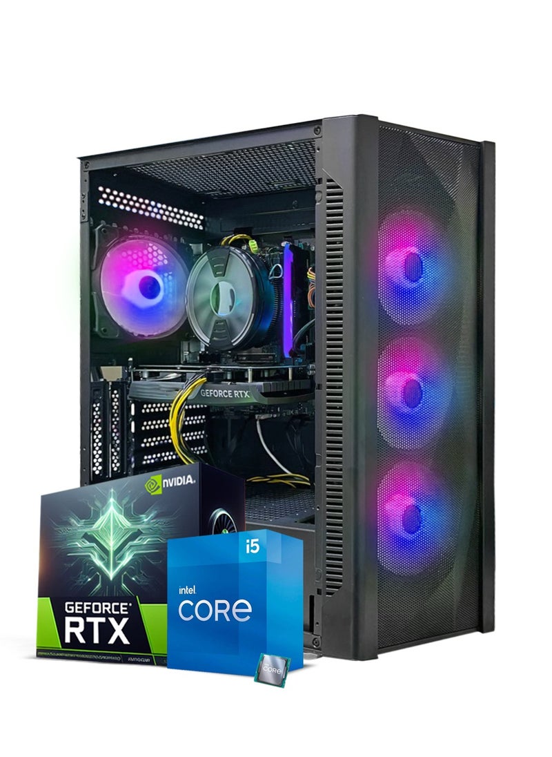 Truenort Gaming PC, Intel Core i5-12400F, RTX 3060, 16GB RAM, 1TB SSD,Air Cooler 120mm, Window 11 Pro, Black Case  - Image 1