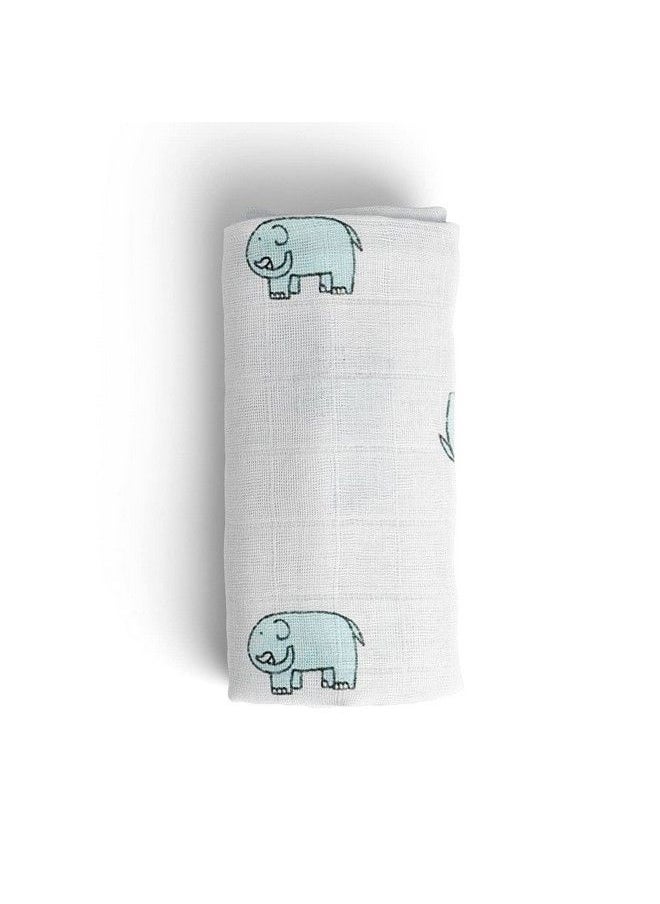 MOM'S HOME - Baby Muslin Swaddle Organic Cotton ; 018 Months ; 100 X 100 Cm ; Cute Elephant - Image 1