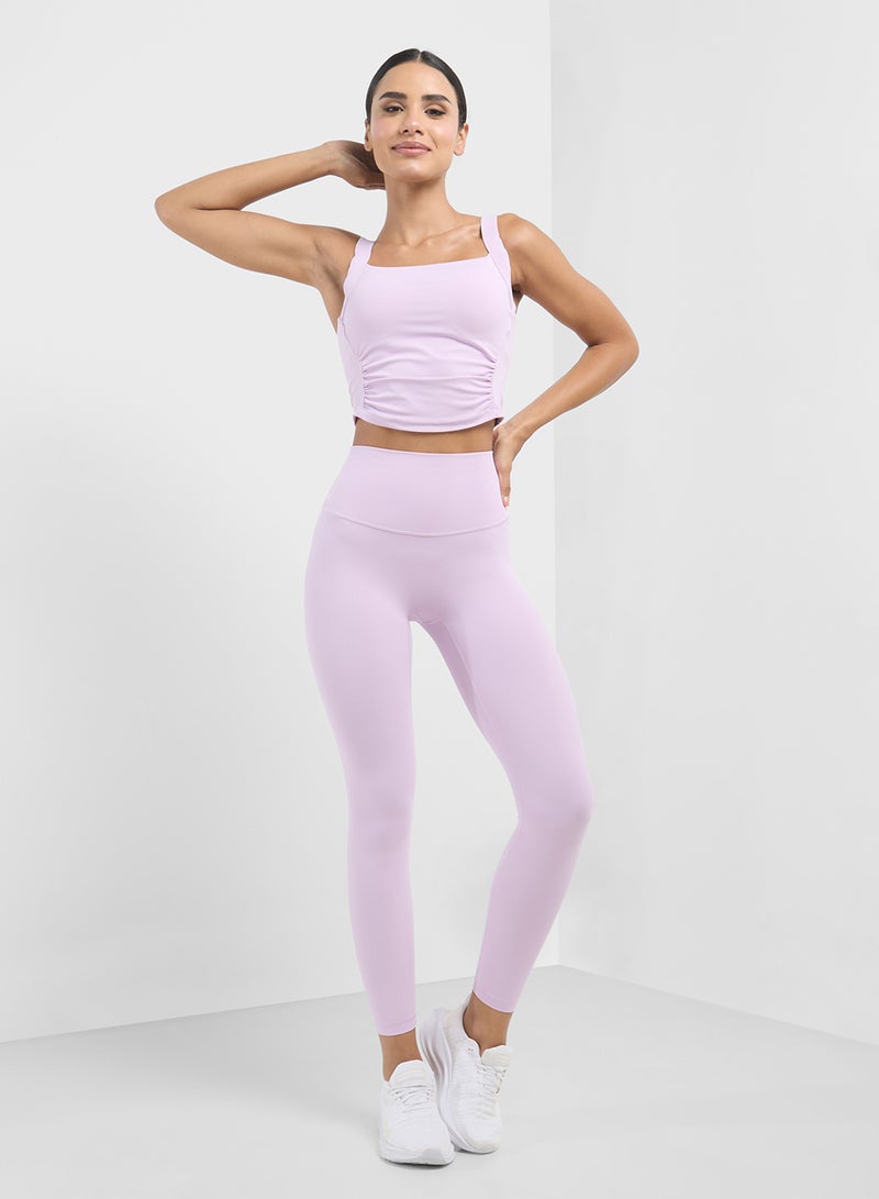 FRWD Fitted Top With Ruching & High Waist Leggings Set  - Image 1
