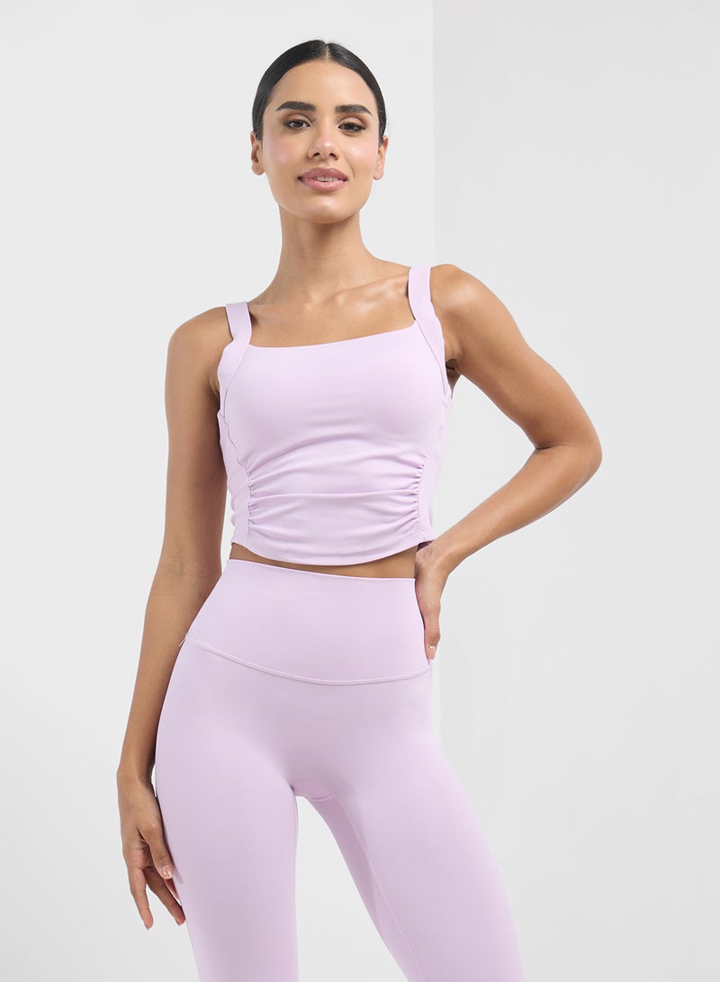 FRWD Fitted Top With Ruching & High Waist Leggings Set  - Image 3