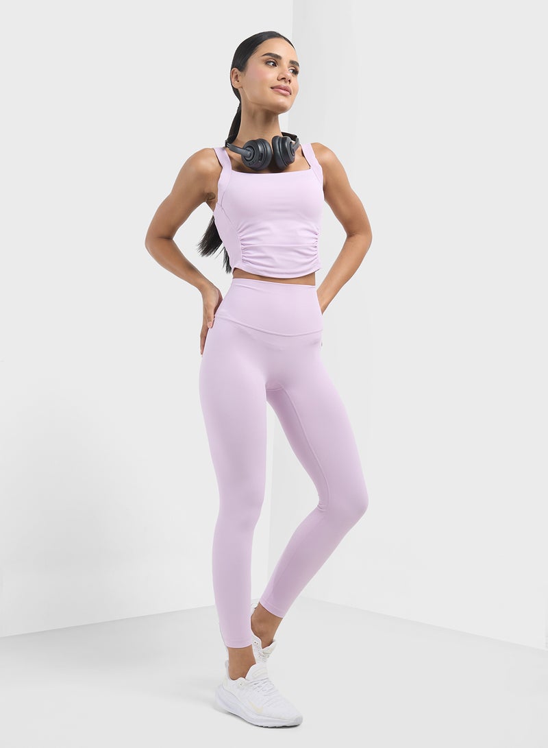 FRWD Fitted Top With Ruching & High Waist Leggings Set  - Image 5