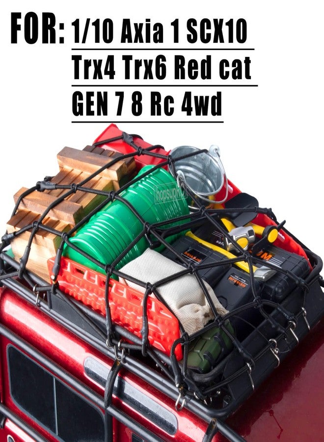 hopsupRC Crawler Car Decoration Mini Luggage Net/Simulation Decorative Package,Luggage,Sleeping Bag,Wood Box,Shovel,Fuel Tanks,Recovery Board, Toolbox for 1/10 TRX4 Axia 1 SCX10 Vehicle Parts,Red - Image 2