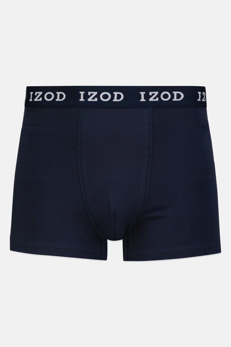 IZOD Men 3 Pack 6 Inseam Brand Logo Boxer Briefs, Navy - Image 3