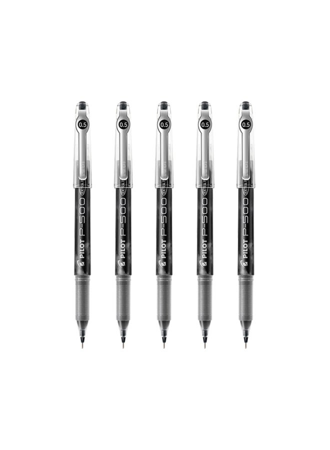 PILOT P500 Black Gel Pen, Signature Pen, Ink Pen, 0.5mm Direct Liquid Rollerball Pen, Stationery Set, Office Supplies, Exam Pen, High-quality Student Test Pen, 5-pack - Image 1