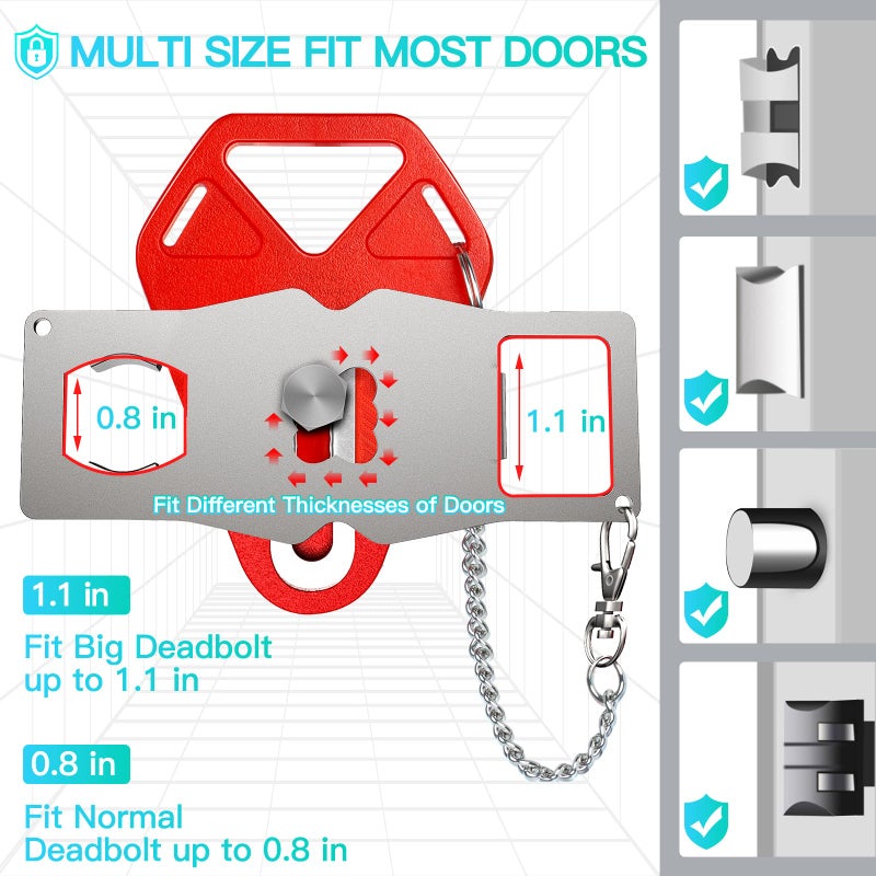 HELEMAN Portable Door Lock Travel Hotel Safety: Hotel Door Locks for Travelers, Home Apartment Security Locker from Inside Room Bedroom Women Travel Gifts Traveler Stocking Stuffers Traveling Essentials - Image 3