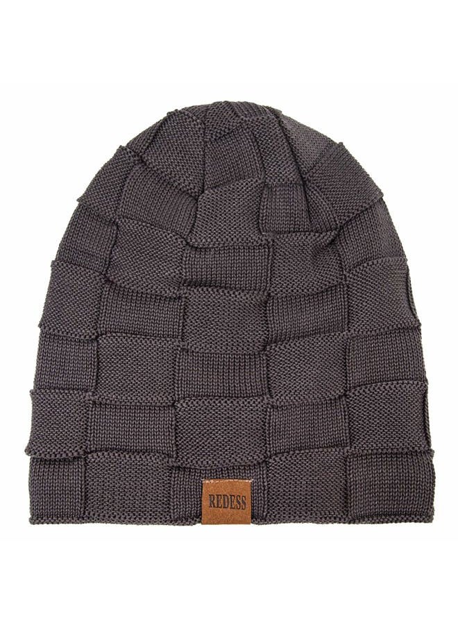 REDESS Winter Warm Knit Slouchy Beanie Hat, B3 Pure Dark Gray, One Size - Image 2