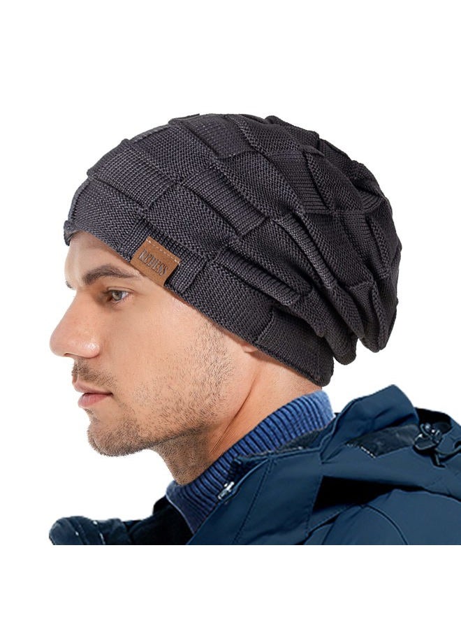 REDESS Winter Warm Knit Slouchy Beanie Hat, B3 Pure Dark Gray, One Size - Image 5