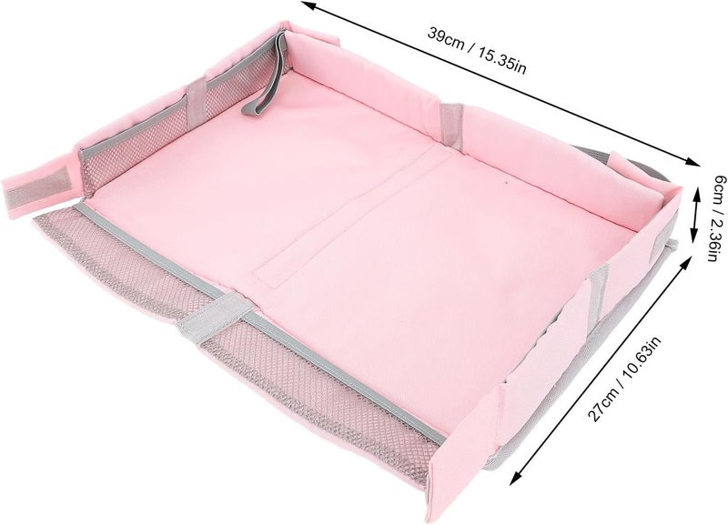 Aramox Foldable Travel Tray Cover for Airplanes, Trains with Kids Entertainment Toy Organizer Bag Multifunctional Table Tray (Pink) - Image 2
