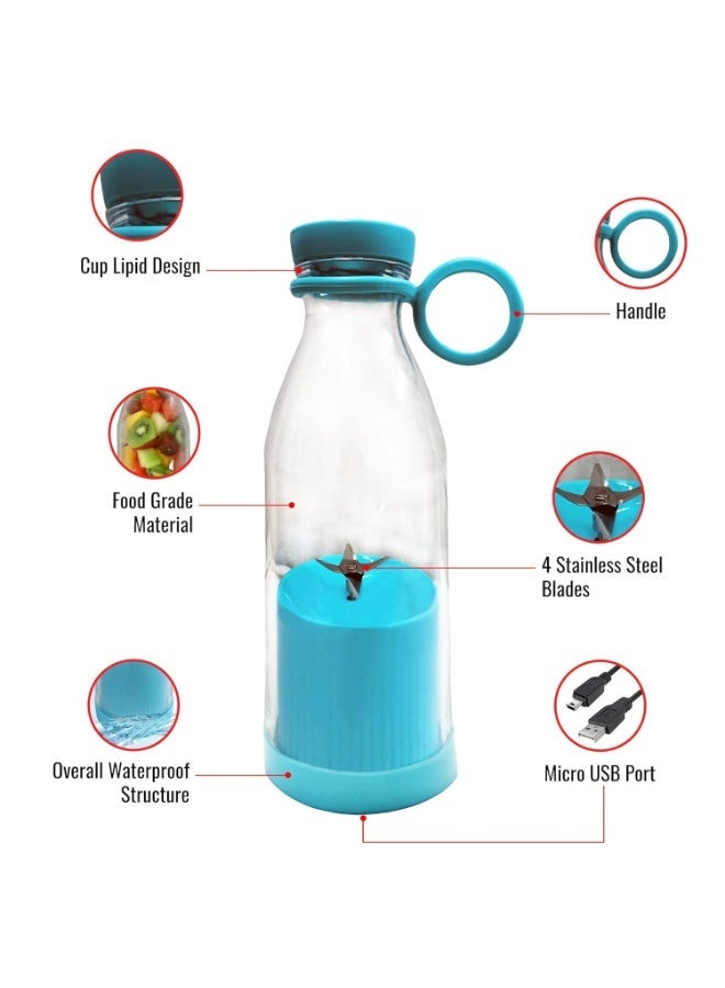 Portable Mini Electric Blender 420ML – USB Rechargeable Juicer Cup with 6 Stainless Steel Blades for Smoothies, Milkshakes, Juice & Baby Food, Portable Blender for Travel, Office & Gym - Image 2