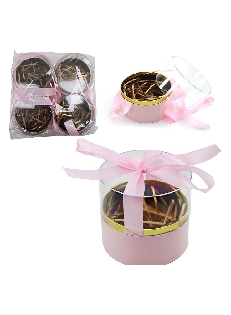 Acrylic Round Gift Box Transparent Storage Box for Jewelry Gifts Decorations and Special Occasions Display Case Perfect for Weddings Birthdays and Holiday Gifts (ROUND PINK, 12X12X11.5 CM) - Image 3